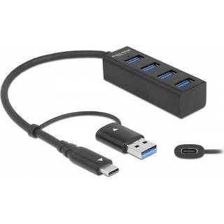 👉 DeLOCK 4-poorts USB 3.2 Gen 1 hub met Type-C of Type-A aansluiting 4043619638284