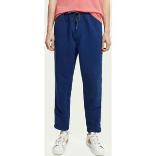 👉 Jogging broek pants XXL blauw mannen Scotch & Soda Fave regular tapered fit garment-dyed joggingbroek van een linnenmix 8719029931524