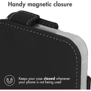 👉 Flipcase zwart kunstleder unisex Accezz voor de iPhone 14 Max - 8719295585667