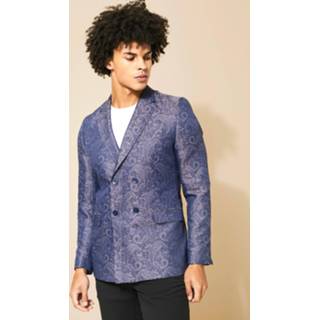 👉 Paisley Slim Fit Blazer Met Dubbele Knopen, Purple