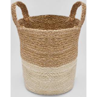 👉 Mand beige One Size Natural mannen Vierkante Geweven Jute Mand,