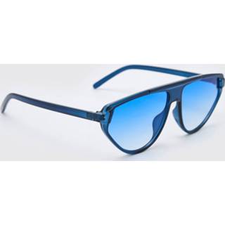 👉 Aviator zonnebril plastic One Size marine Met Platte Top, Navy
