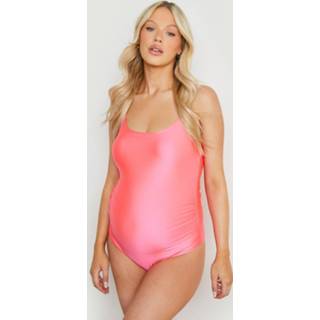 👉 Zwangerschap Badpak Met Bandjes, Hot Pink