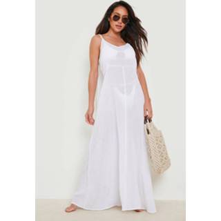 👉 Maxi Strand Jurk Met Franjes, White