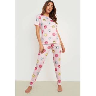 👉 Smiley Pyjama Leggings Set, Pink