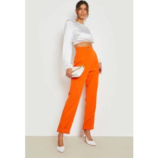 👉 Cargo Broek Met Zak Detail En Omgeslagen Zoom, Orange