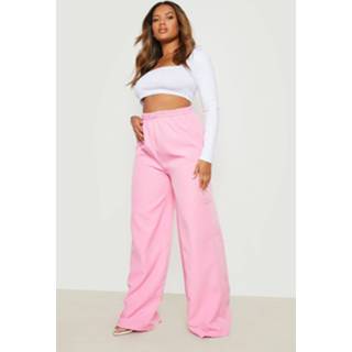 👉 Plus Cargo Broek Met Elastische Taille En Zakken, Baby Pink