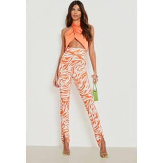 👉 Zebraprint Leggings Met Print En Split, White
