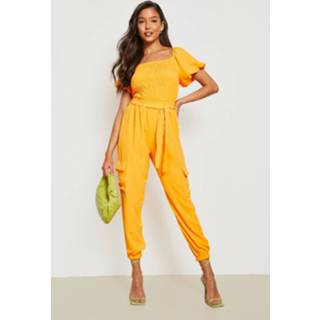 👉 Cargo Joggingbroek Met Textuur, Orange