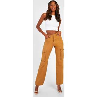 👉 Mid Rise Cargo Jeans, Chocolate