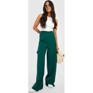 👉 Petite Geweven Cargo Broek Met Zak Detail, Bottle Green