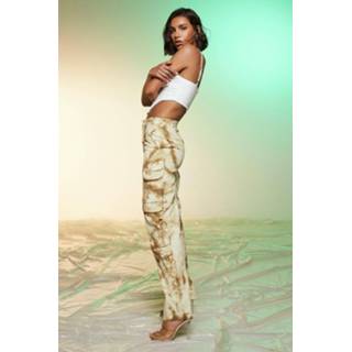 👉 Tie Dye Cargo Broek Met Zakken, Cream