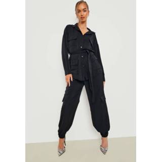 👉 Baggy Cargo Joggingbroek Met Zakken, Black
