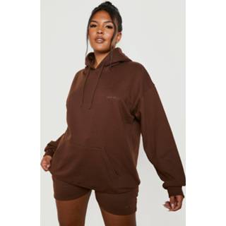 👉 Plus Dsgn Studio Trainingspak Met Hoodie En Shorts, Chocolate