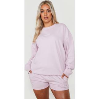 👉 Plus Dsgn Studio Trainingspak Met Trui En Shorts, Lilac