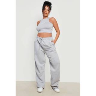 Joggingbroek grijs grey marl Plus Wide Leg Met Lage Taille,