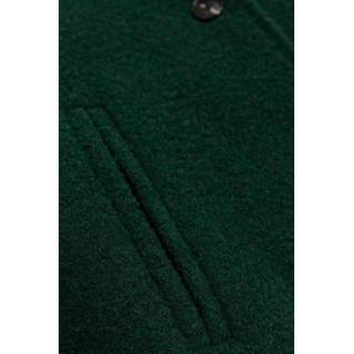 👉 Wollen jas groene groen wol knopen m halfstaande kraag active polyester Lange donkergroene 2000081884047