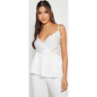 👉 Satijnen Hemdje Met Kanten Zoom, Ivory