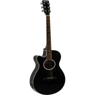 👉 Zwart DIMAVERY AW-400 Western guitar LH, black 4026397580396