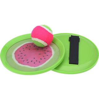 👉 Klittenband groen roze kinderen Strand vangbal spel met meloen groen/roze 18.5 cm