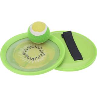 👉 Klittenband groen kinderen Strand vangbal spel met kiwi 18.5 cm