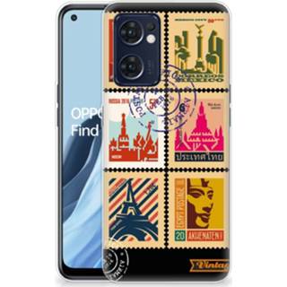 👉 Postzegel siliconen OPPO Reno 7 5G | Find X5 Lite Back Cover Postzegels 8720632097958