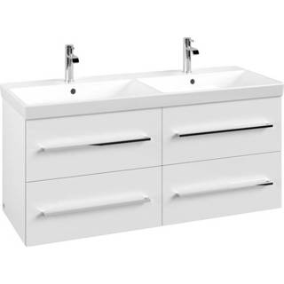 👉 Wastafelonderkast wit wastafel onderbouwkast avento Villeroy & Boch met 4 lades 118 x 51,4 45,2 cm, crystal white