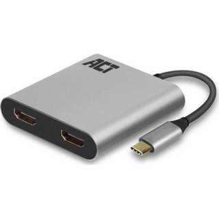 👉 Monitor ACT Connectivity USB-C naar HDMI voor 2 monitoren MST 8716065409284