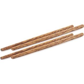 👉 Papieren zak bruin hout Eetstokjes gemaakt van kokosnoot in zakje 4x stuks