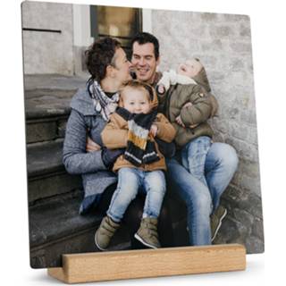 👉 Fototegel houten met houder bedrukken - Vierkant 4251217150774