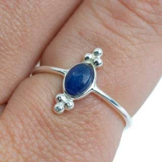 👉 Edelsteen ring 17 zilver saffier (gekleurd) - 925 Fancy (Maat 17) 7421128614659
