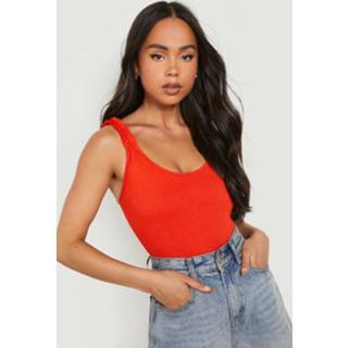 👉 Hemd oranje burnt orange Petite Met Ruches En Bandjes,