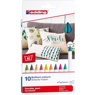 👉 Stuks active Edding 4600 textielstiften set - 10 fun 4057305013163