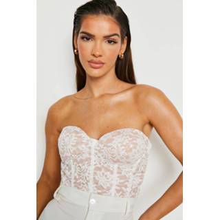 👉 Korset wit s Strapless Kanten Top, White