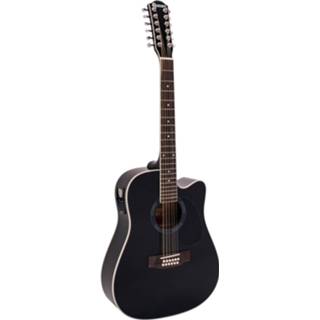 👉 Zwart DIMAVERY DR-612 Western guitar 12-string, black 4026397576641