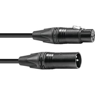 👉 F-connector zwart PSSO DMX cable XLR 3pin 20m bk Neutrik black connectors 4026397607017