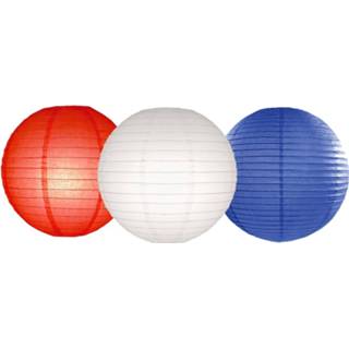 👉 Lampion multi papier halloween Set van 9x stuks gekleurde Holland/Nederland kleuren lampionnen dia 25 cm voor tuinfeest