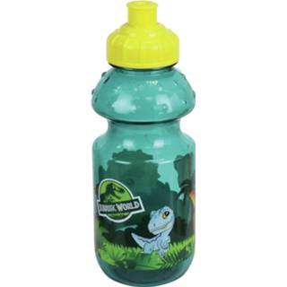 👉 Bidon blauw kunststof kinderen pop-up drinkbeker Jurassic World dinosaurus 350 ml