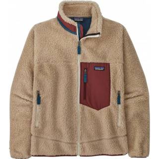 👉 Patagonia - Classic Retro-X JKT - Fleecevest maat XL, dark natural /rood