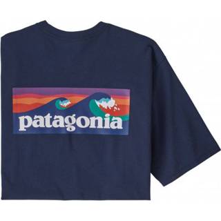 👉 Patagonia - Boardshort Logo Pocket Responsibili-Tee - T-shirt maat XXL, blauw