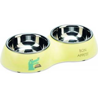 👉 Puppyvoer geel Beeztees Kroky Dinerset - Puppy Voer & Drinkbak 27x14x4,5 cm 8712695199137