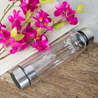 👉 Waterfles bergkristal Spiru Edelsteen Obelisk - 500 ml 7141262597259