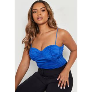 👉 Korset blauw Plus Geplooide One Piece, Blue