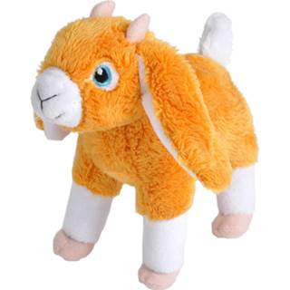 👉 Knuffel pluche kinderen boerderijdieren geit van 18 cm