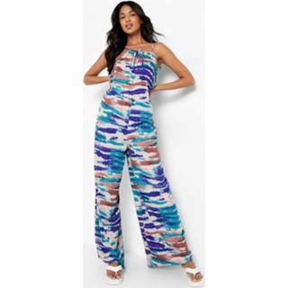 👉 Tie Dye Trapeze Jumpsuit Met Bandjes, Purple