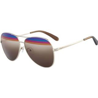 👉 Zonne bril vrouwen Montuurmateriaa Metal Salvatore Ferragamo Zonnebrillen SF 172S 745