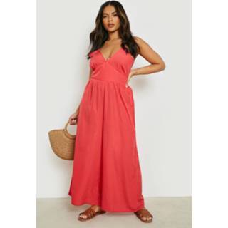 👉 Jumpsuit rose Plus Culotte Met Mouw Strikjes En Buste Detail,