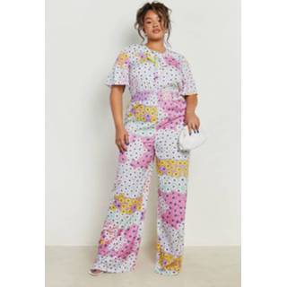 👉 Plus Wide Leg Bloemen Jumpsuit Met Engelenmouwen, Multi