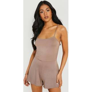 👉 Tall Swing Romper Met Open Rug En Bandjes, Mocha