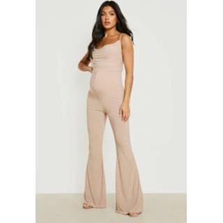 👉 Zwangerschap Jumpsuit Met Bandjes En Losse Col, Stone